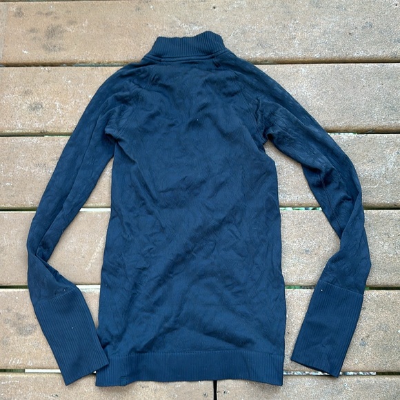 LULULELON 1/4 ZIP LONG SLEEVES EMBOSSED ORINT MOCK NECK SIZE 2 4 G11 - Picture 5 of 9